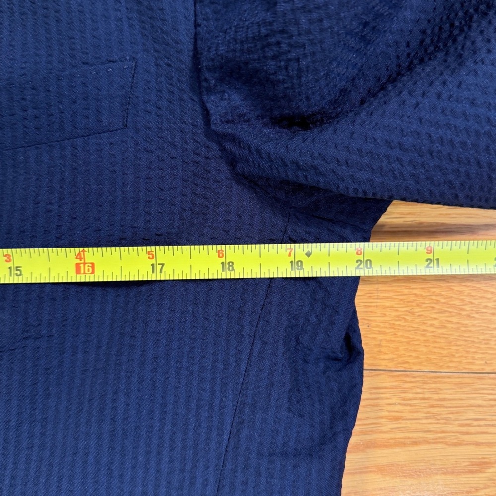 HUGO BOSS-LORO PIANA Silk-Wool Blazer Navy Blue‎ Textured Jacket 38R - Picture 6 of 11